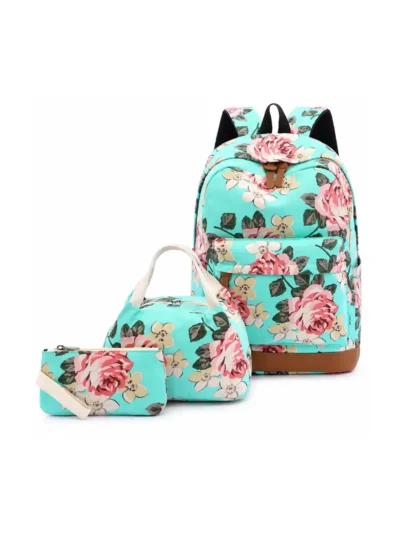 Canvas School Bag Set with Lunch Bag