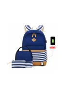 3 Pc Back Pack /w USB Port